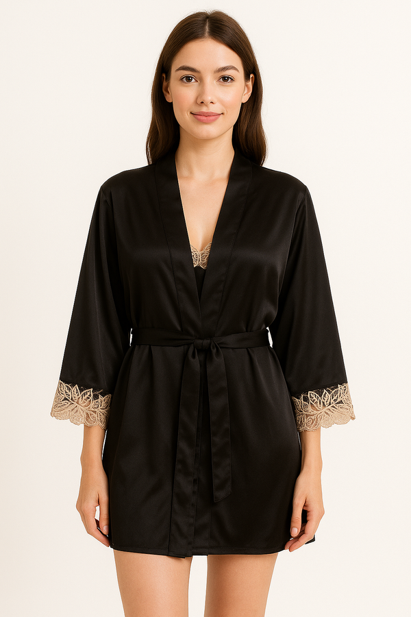 Five Piece Satin Silk Robe set